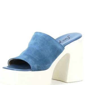 Free People Zoe Platform Sandals Sz. US 9  EU 39  Blue  NWT